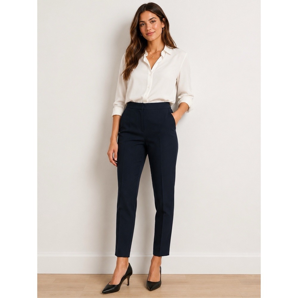 Abercrombie & Fitch Tailored Ankle Pants Navy Blue Size 25 High Rise Career